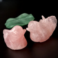 Rose Quartz Mandarin Duck Figurine