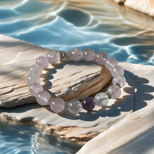 Rose Quartz × Clear Quartz × Amethyst Bracelet
