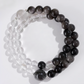Silver Sheen Obsidian × Clear Quartz Bracelet