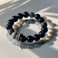 Silver Sheen Obsidian × Moonstone Bracelet