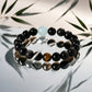 Silver Sheen Obsidian × Aquamarine × Tiger’s Eye Bracelet