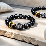 Silver Sheen Obsidian × Tiger’s Eye × Pi Xiu Energy Bracelet - Protection × Power