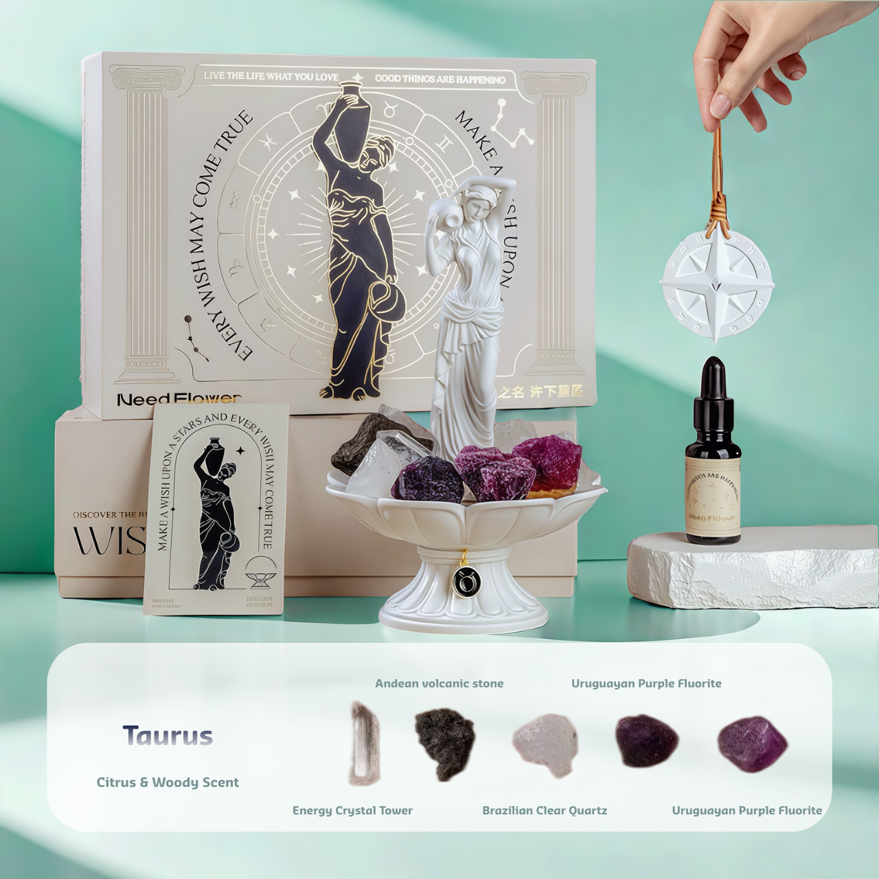 TaurusZodiacCrystalAromatherapySetPersonalizedDiffuserCollection-FUVIBE