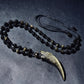 Wolf Fang × Gold Sheen Obsidian Necklace