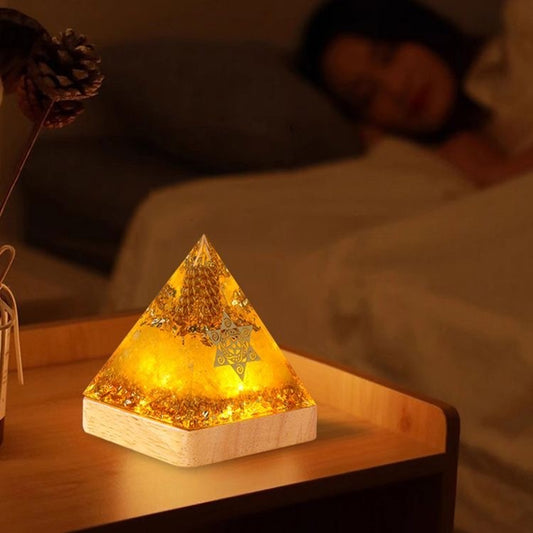 Yellow Crystal Pyramid Decor - Stone of Abundance